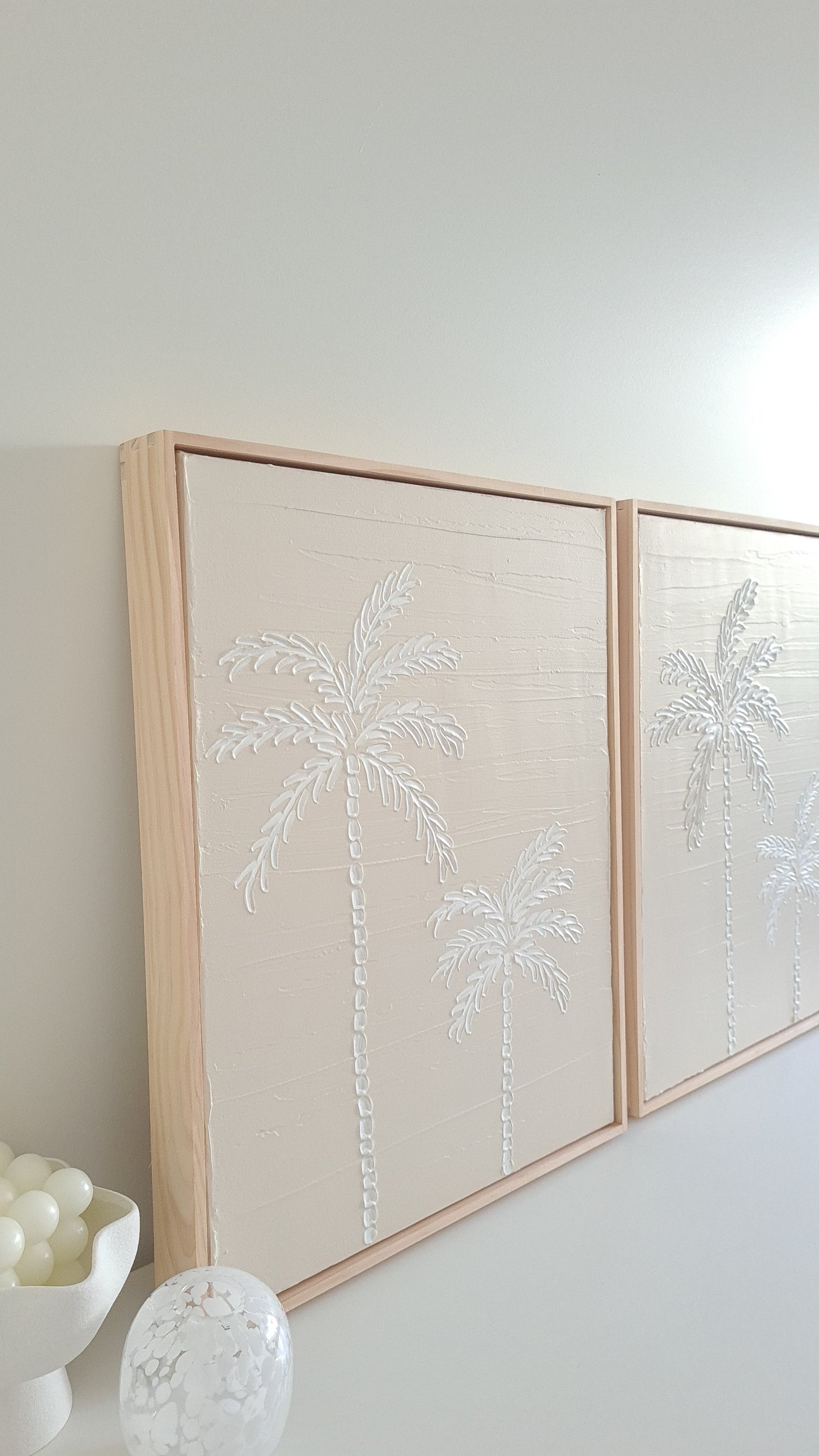 Textured Art Palm Tree Set of 2 Canvas Framed