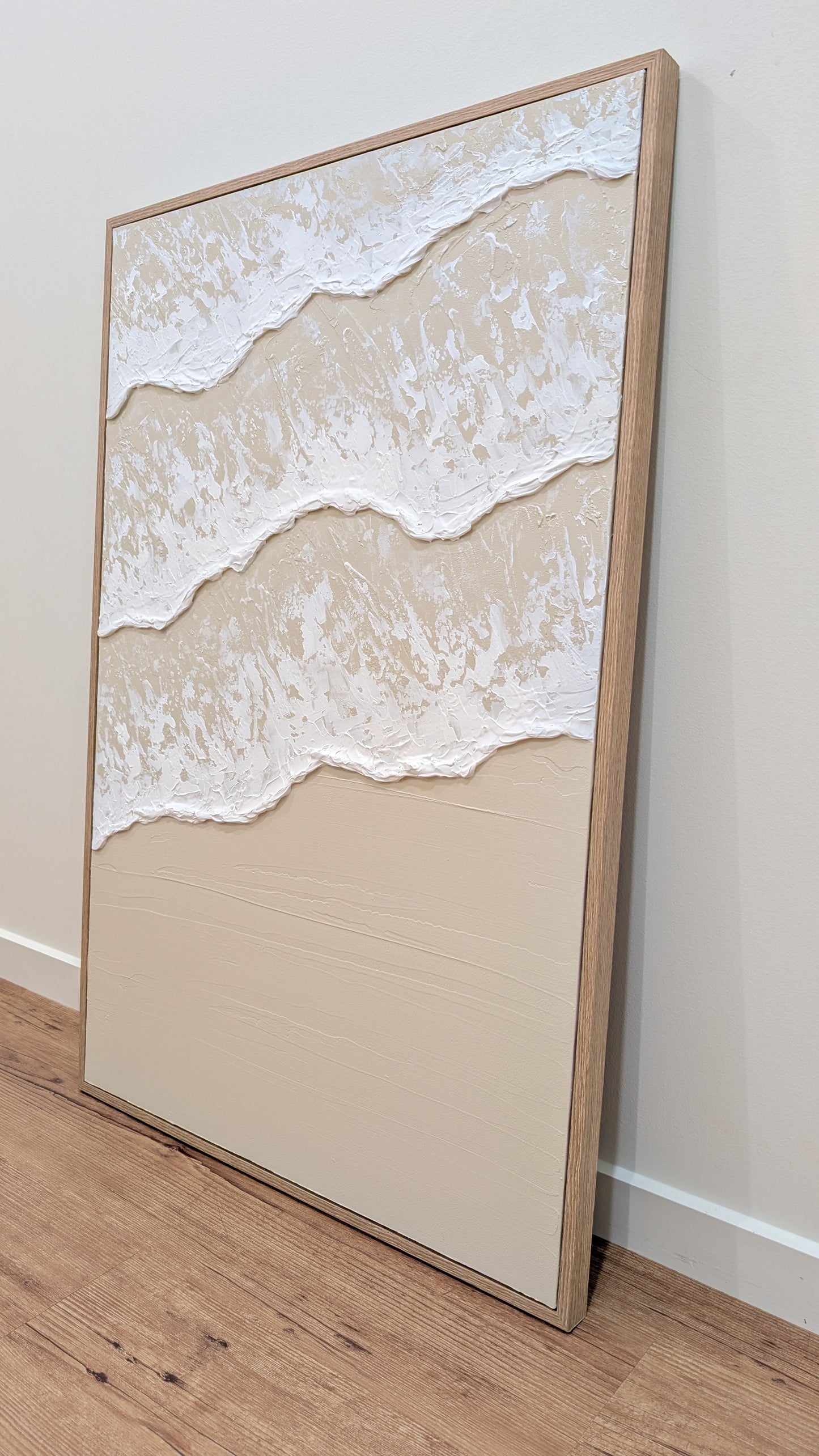 Textured Art Ocean Wave Beach Coastal Artwork | 90 x 60 cm