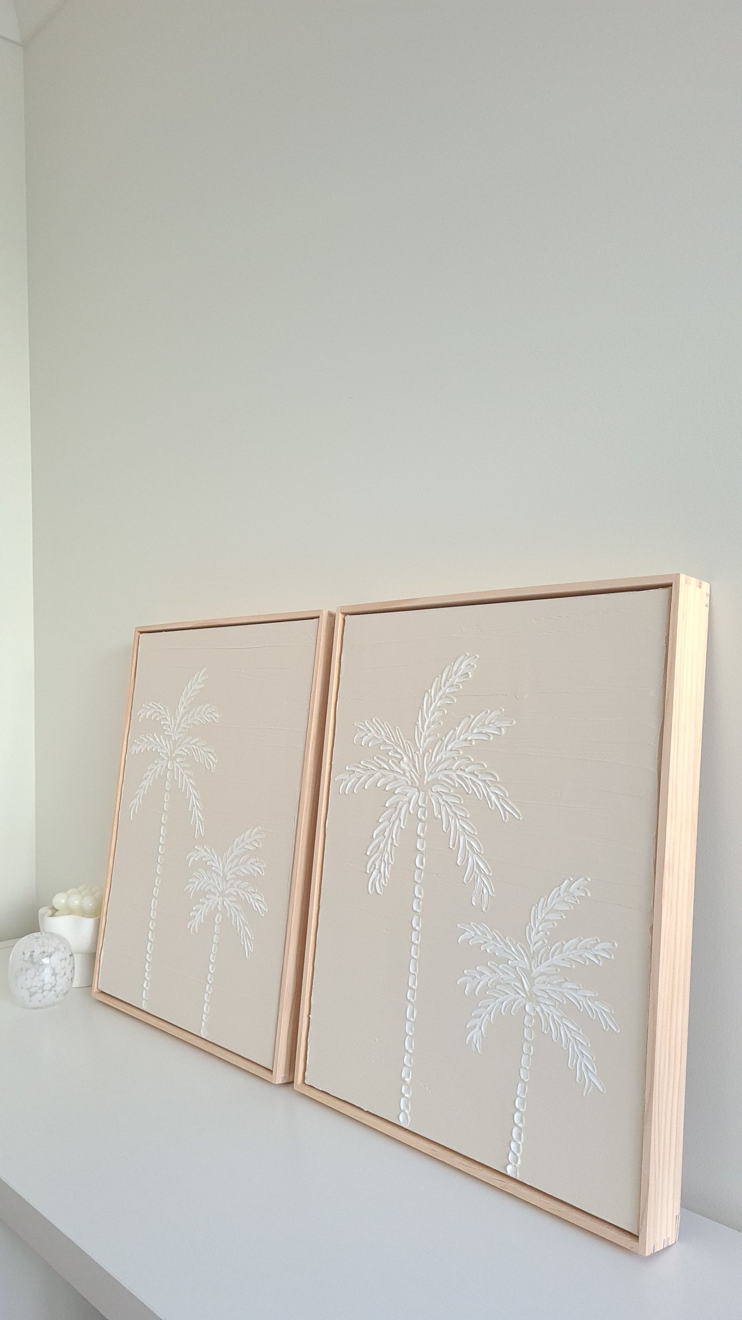 Textured Art Palm Tree Set of 2 Canvas Framed