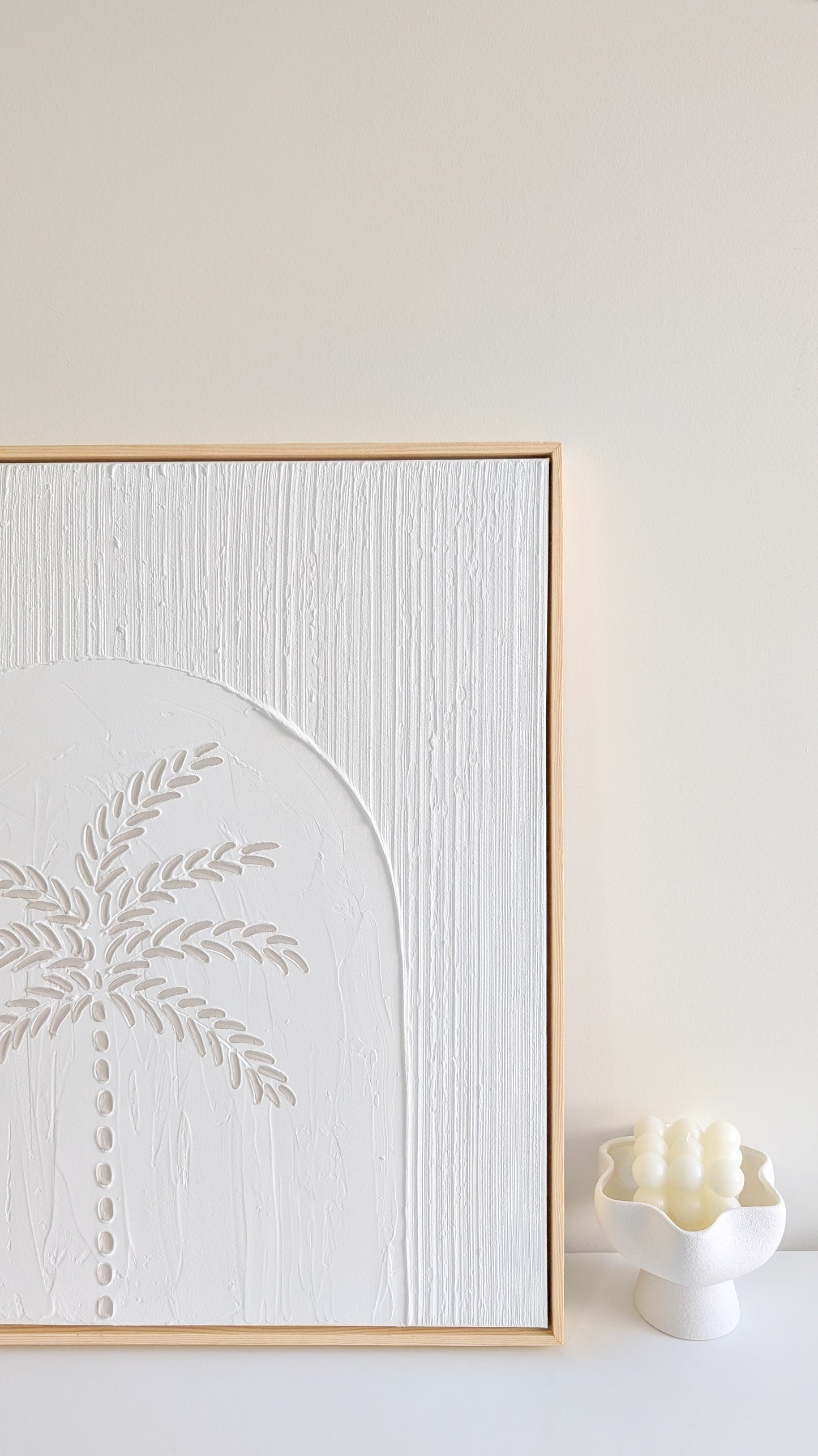 Palm Tree Sunset Textured Art Coastal Wall Art Framed | 60 x 60cm