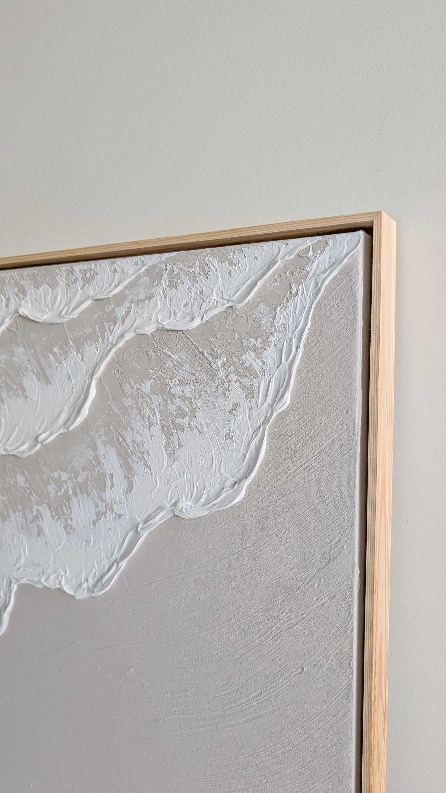 Ocean Waves Textured Art Coastal Wall Art Framed | 60 x 60cm