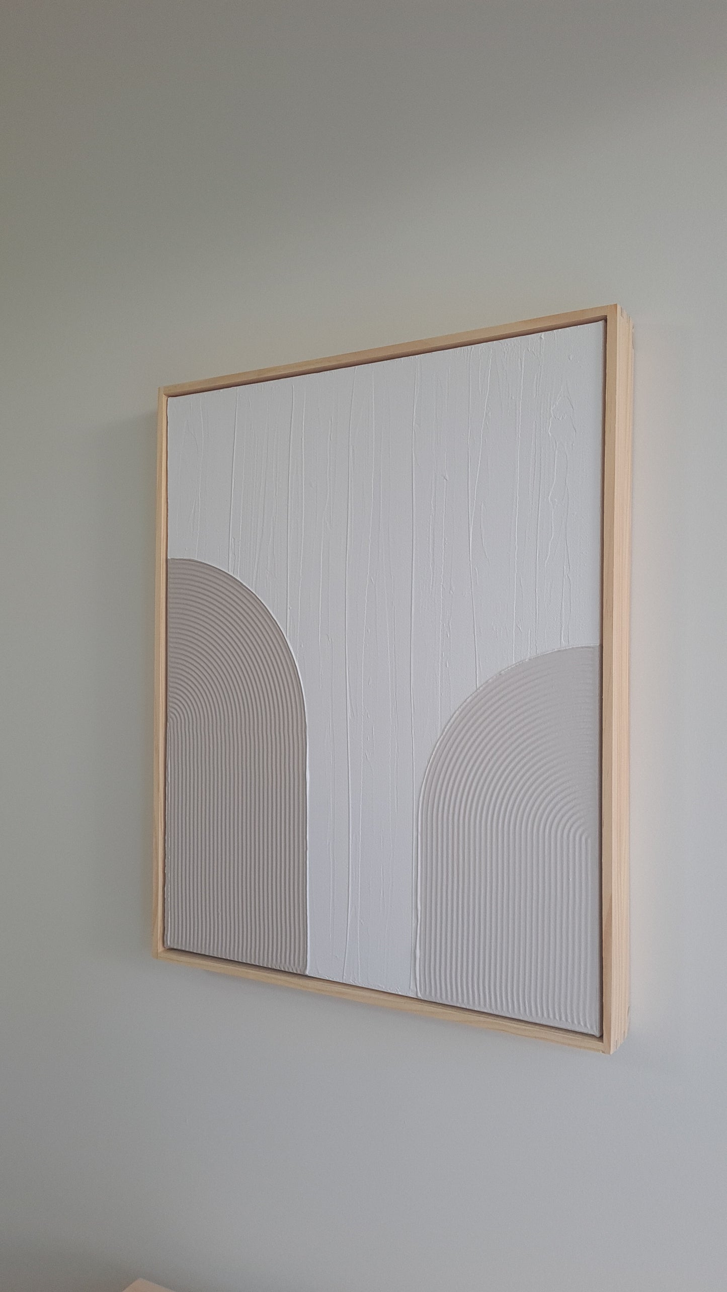 Textured Art Neutral Boho Arches Minimalist Canvas Framed | 52 x 42 cm