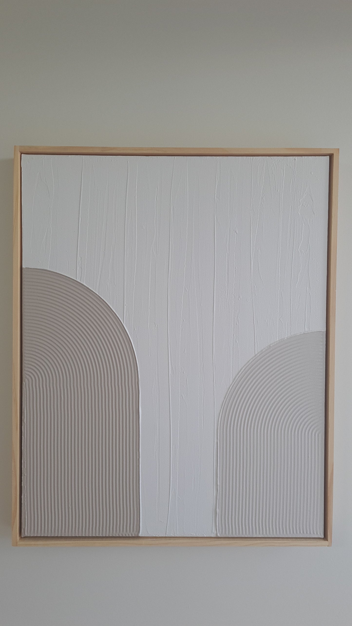Textured Art Neutral Boho Arches Minimalist Canvas Framed | 52 x 42 cm
