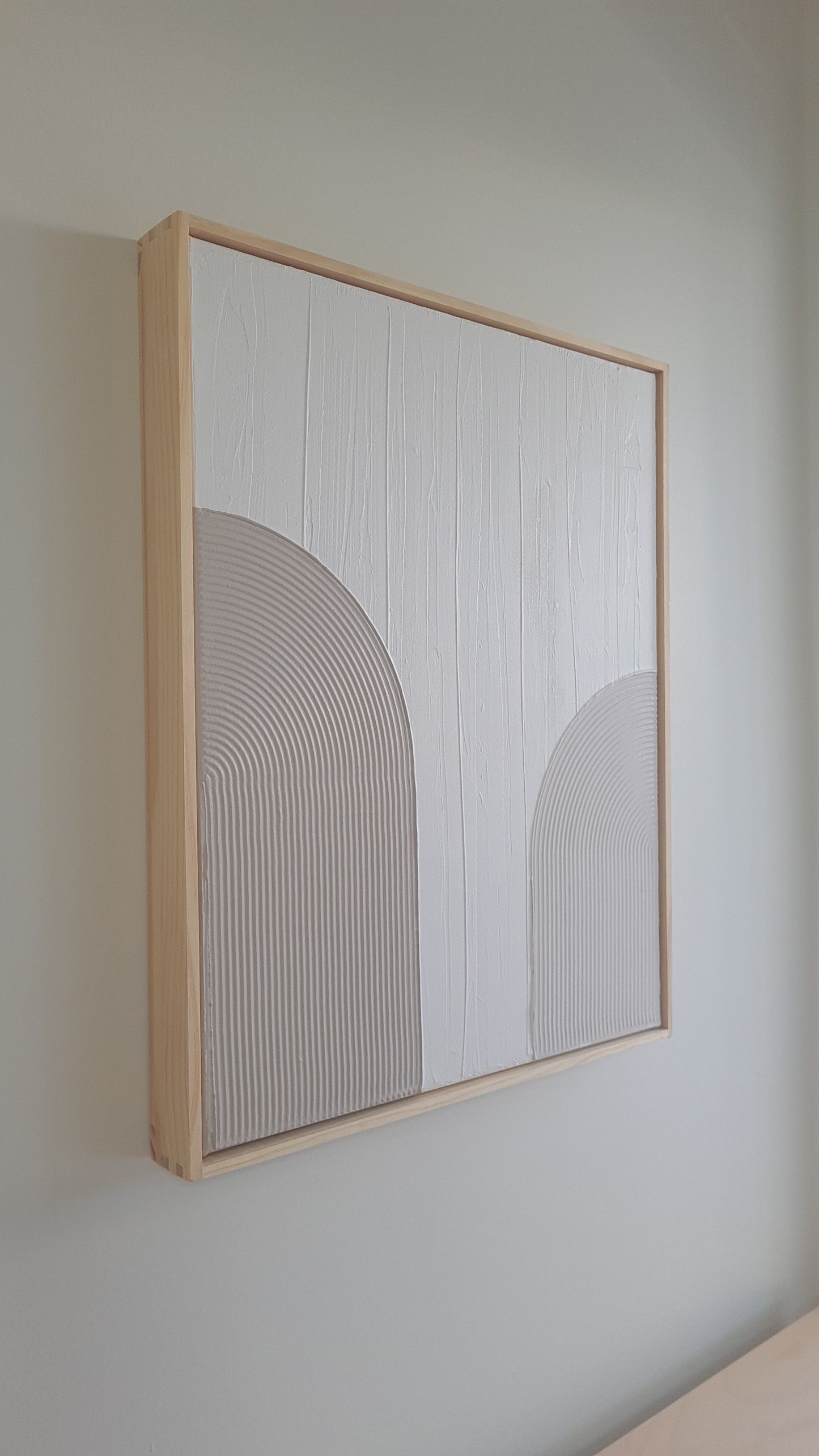 Textured Art Neutral Boho Arches Minimalist Canvas Framed | 52 x 42 cm