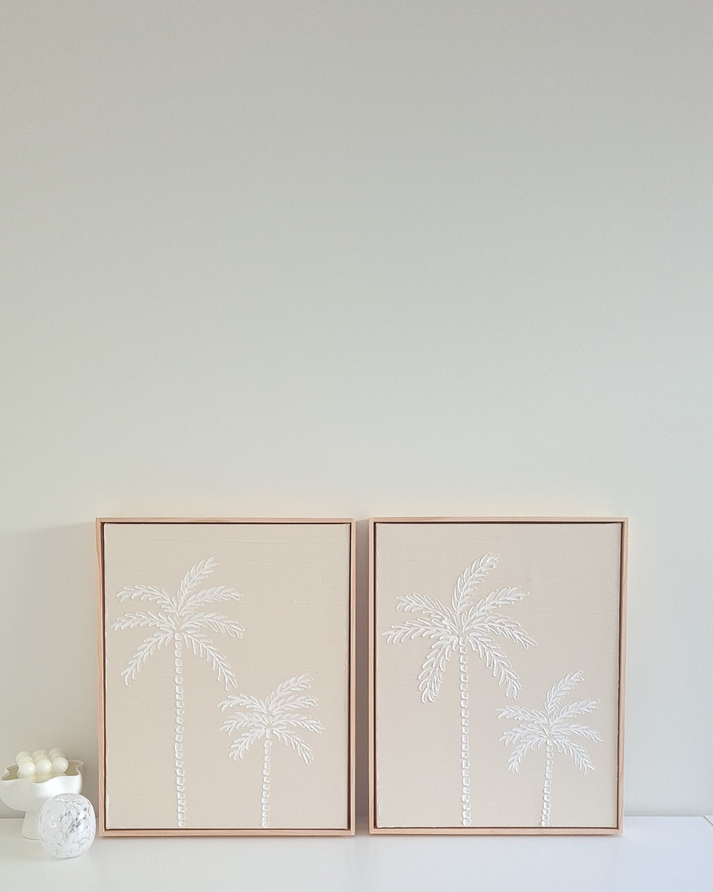 Textured Art Palm Tree Set of 2 Canvas Framed