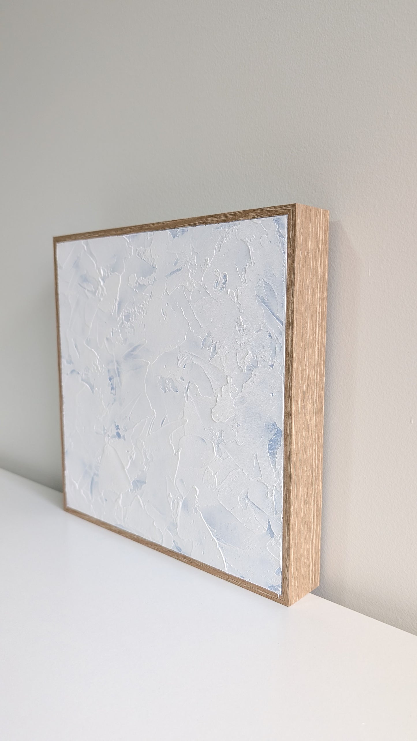 Minimalist Textured Wall Art Coastal Blue 25x25cm