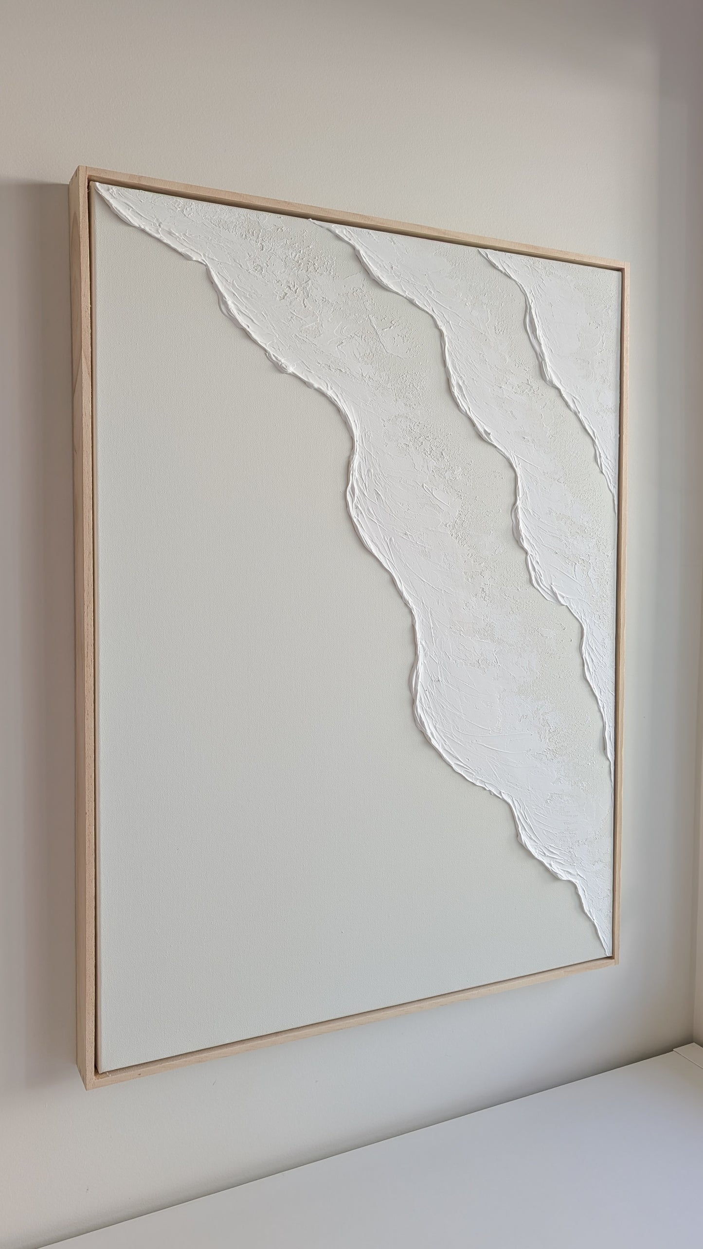 Large Ocean Waves Textured Art Coastal Wall Art – Beach House Artwork 82x62cm | Coastal Collection |