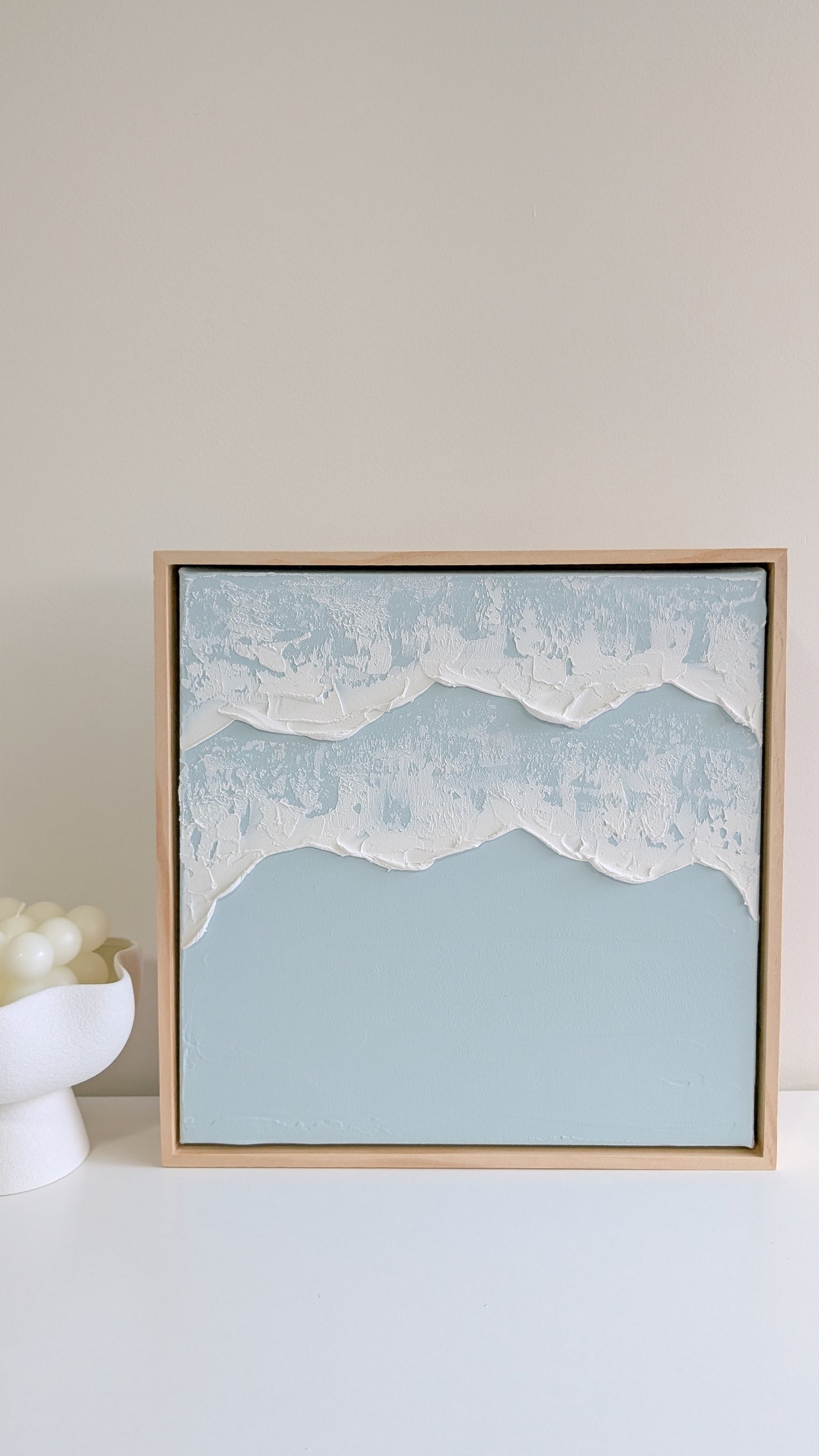 Textured Art Ocean Waves Wall Art Blue - 31.5x31.5cm | Coastal Collection |