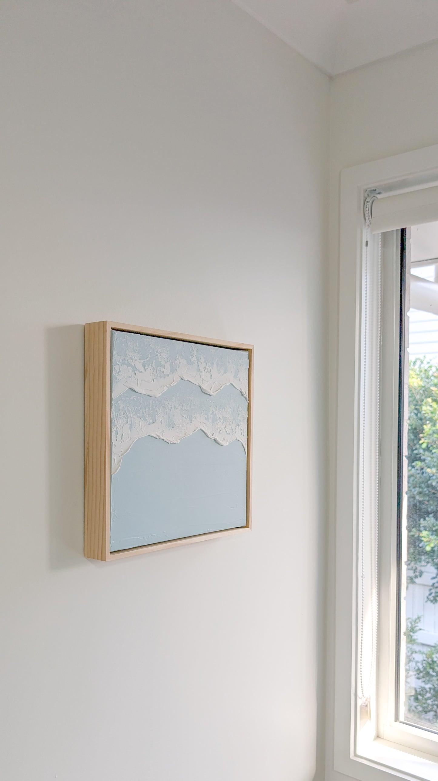 Textured Art Ocean Waves Wall Art Blue - 31.5x31.5cm | Coastal Collection |