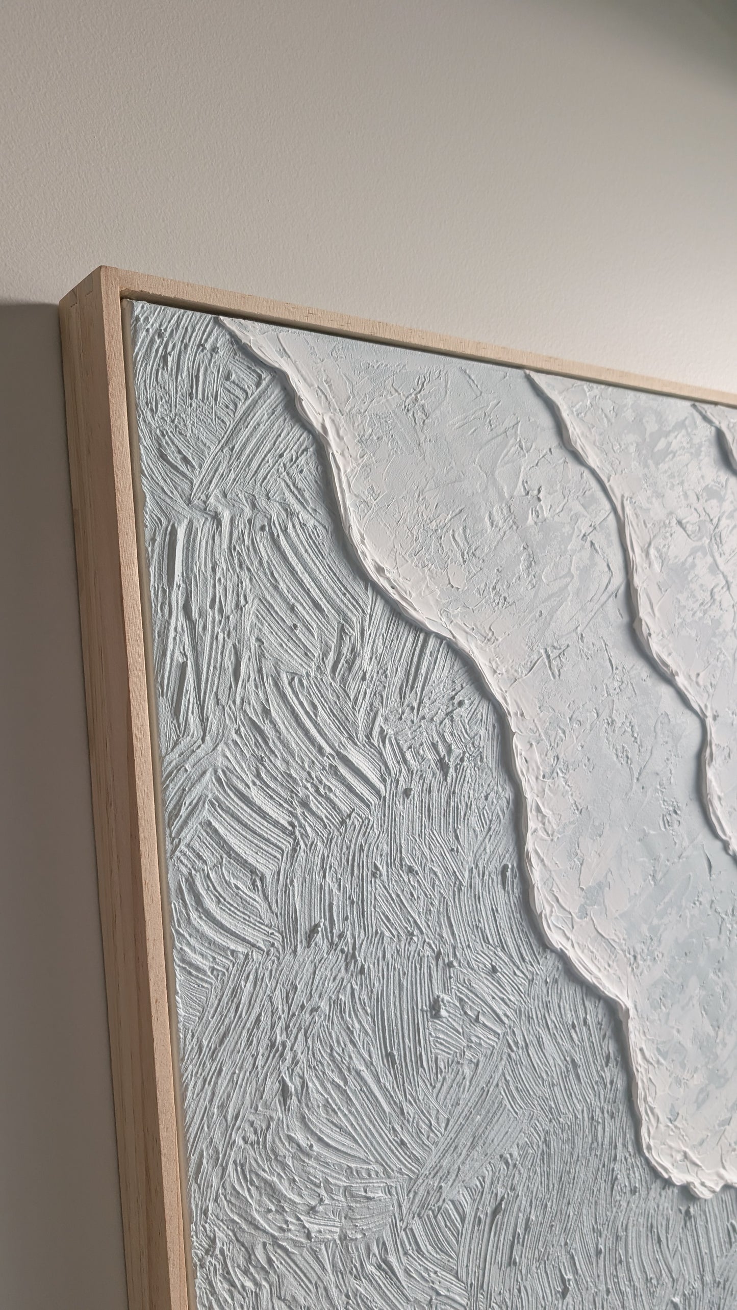 Textured Art Blue Ocean Waves Wall Art – Coastal Beach House Artwork 82x62cm | Coastal Collection |