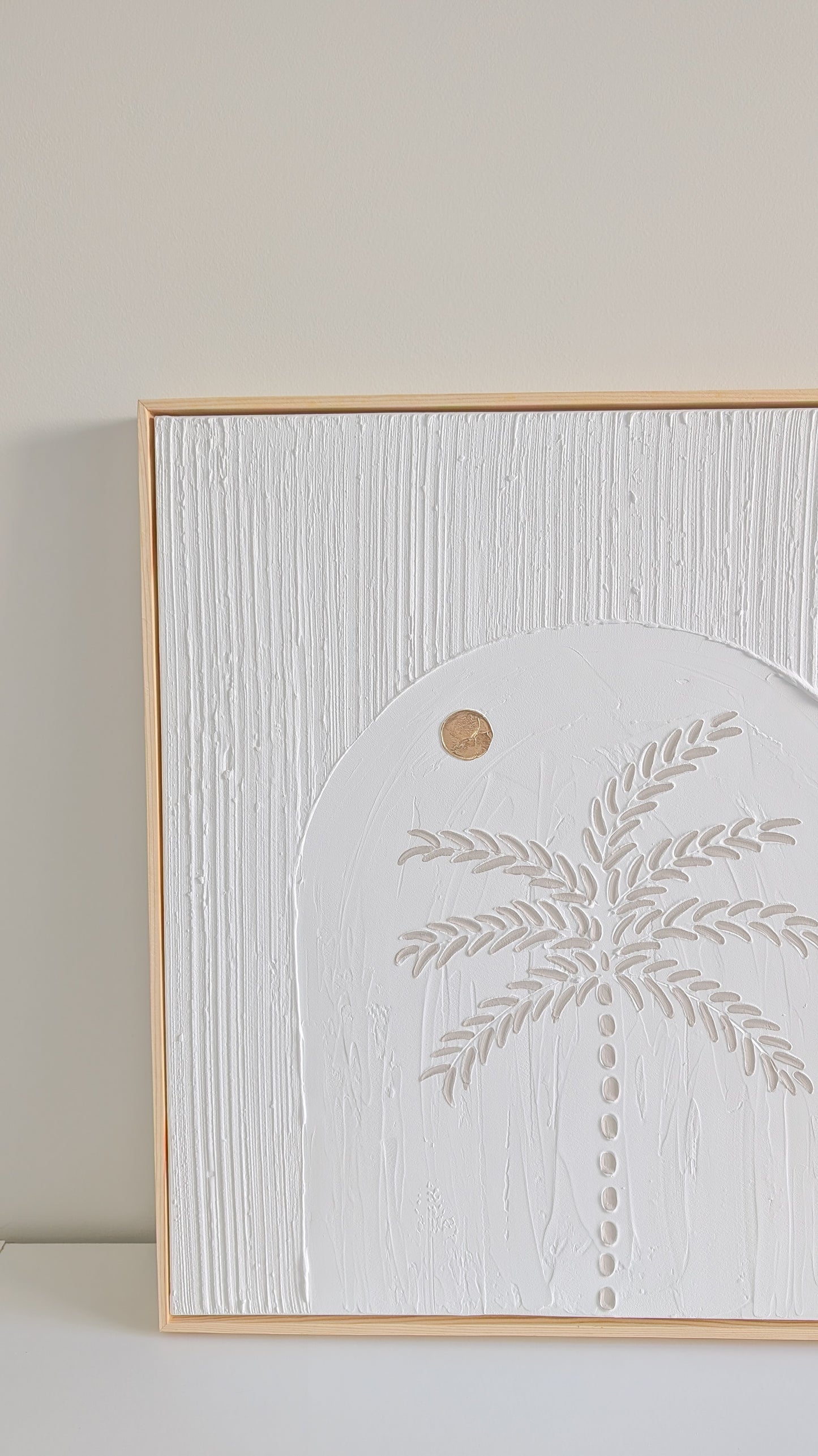 Palm Tree Sunset Textured Art Coastal Wall Art Framed | 60 x 60cm
