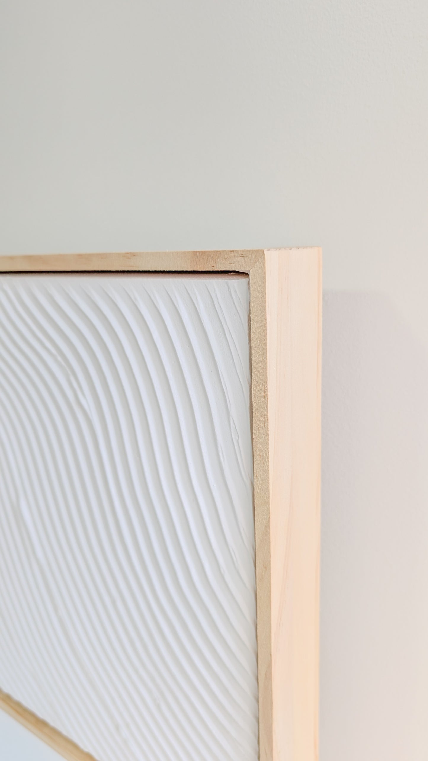 Textured Art Waves Wall Art Neutral Off White - 31.5x31.5cm | Coastal Collection |