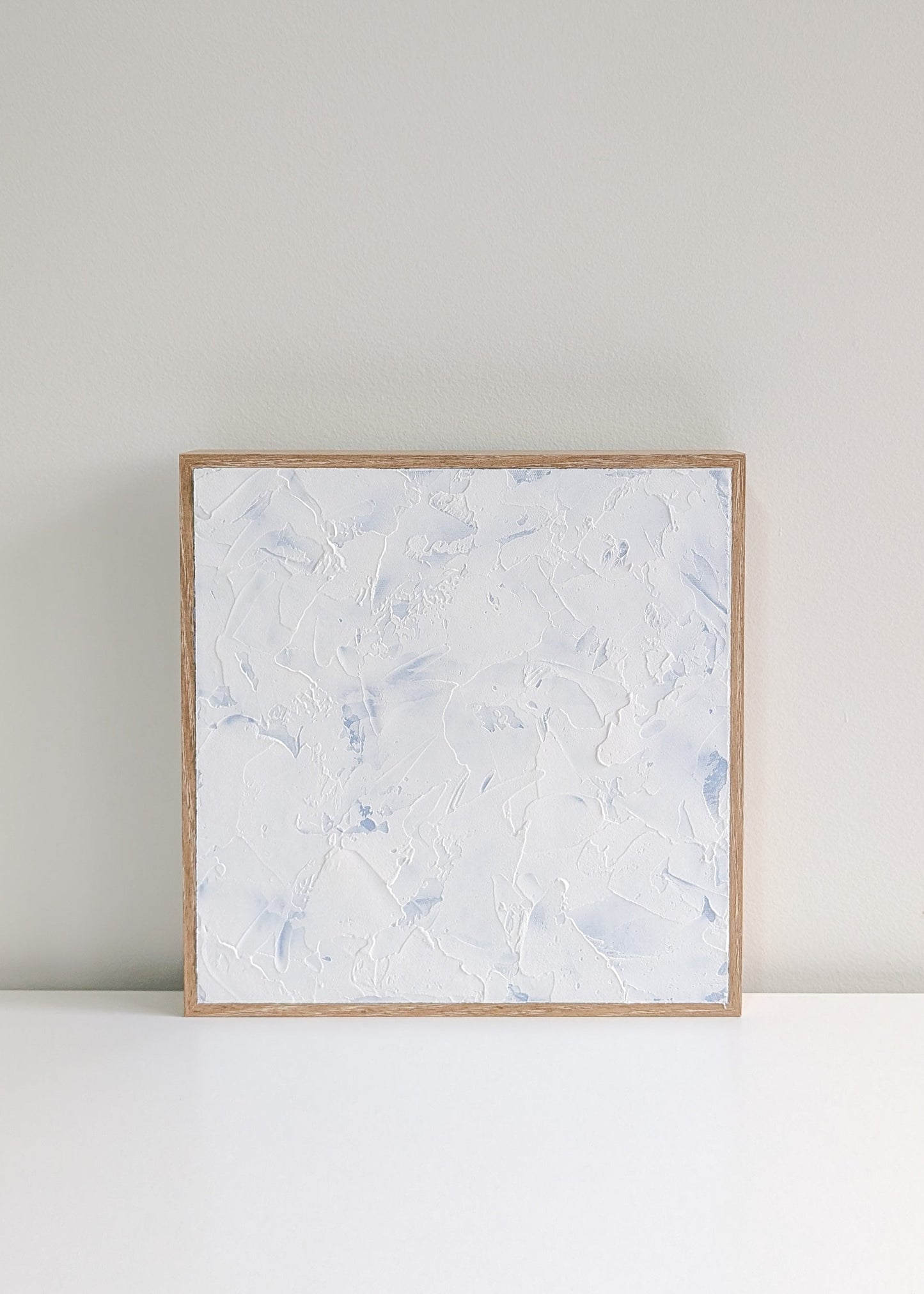 Minimalist Textured Wall Art Coastal Blue 25x25cm