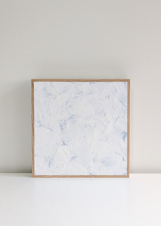 Minimalist Textured Wall Art Coastal Blue 25x25cm