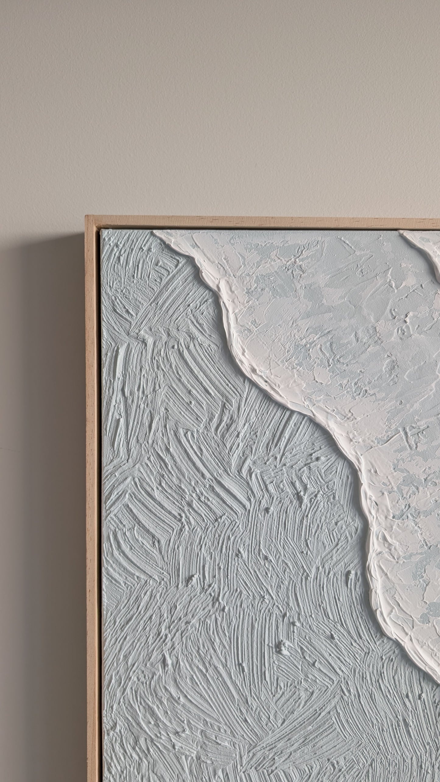 Textured Art Blue Ocean Waves Wall Art – Coastal Beach House Artwork 82x62cm | Coastal Collection |