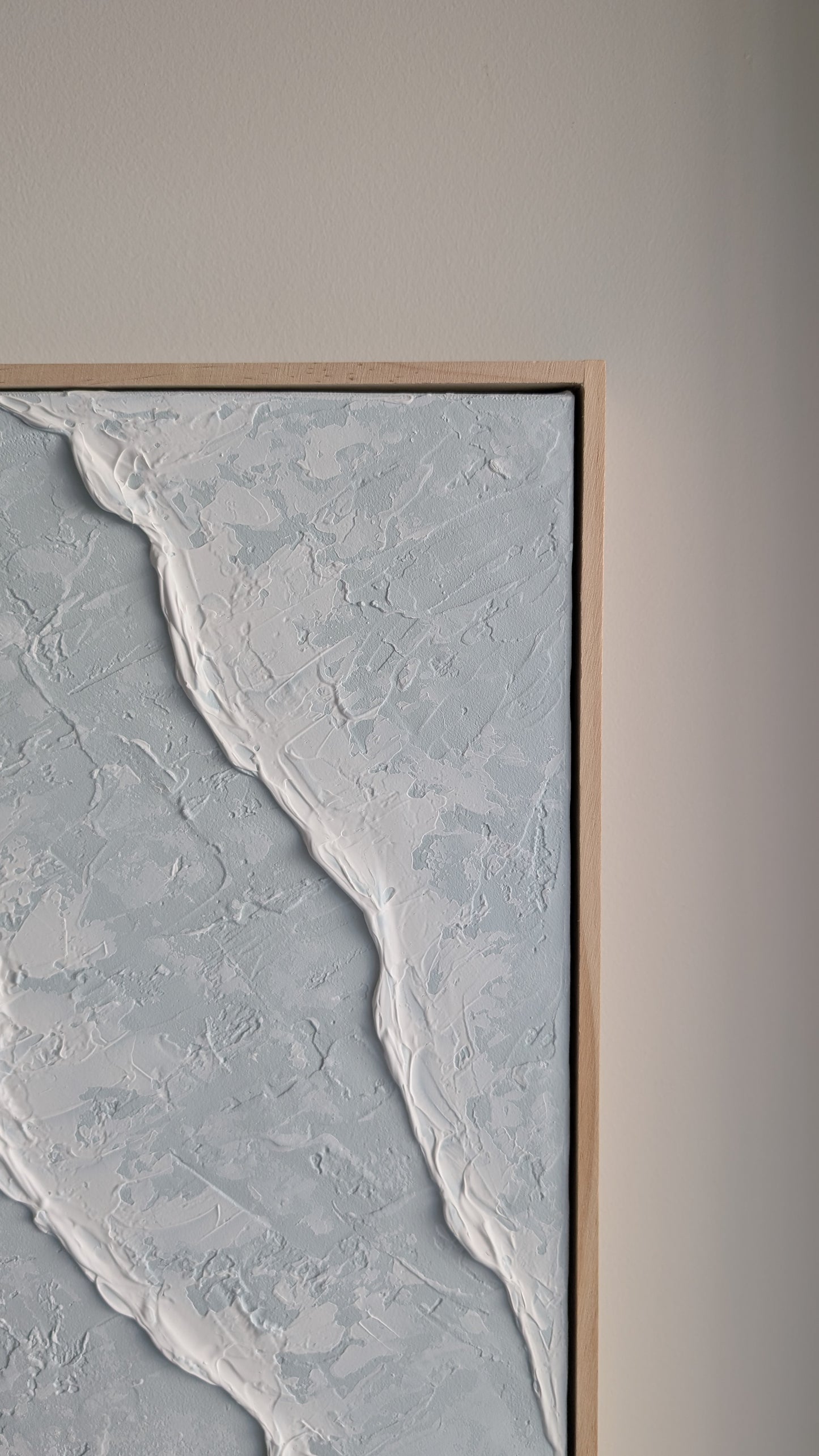 Textured Art Blue Ocean Waves Wall Art – Coastal Beach House Artwork 82x62cm | Coastal Collection |