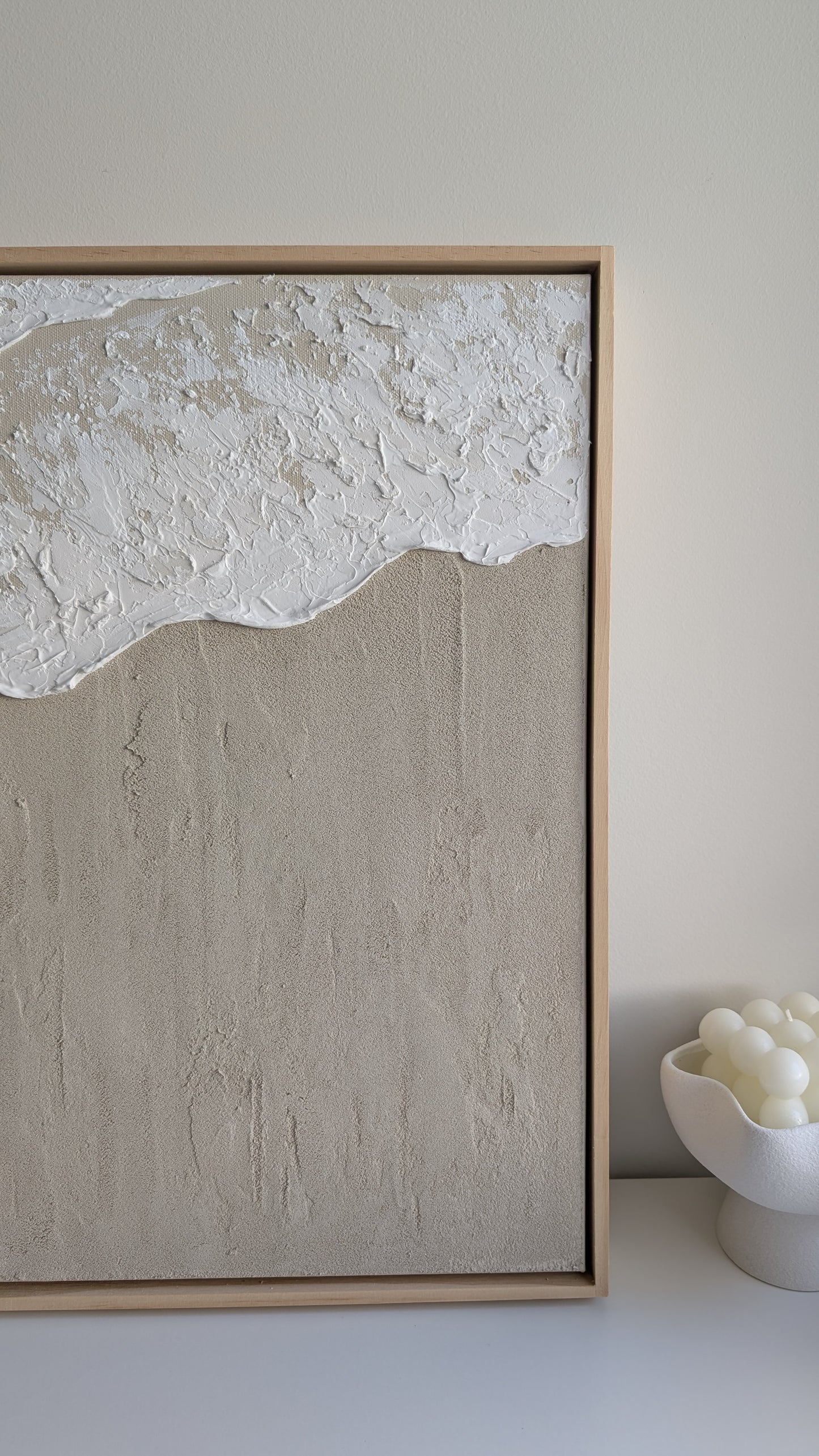 Ocean Waves Textured Wall Art – Coastal Beach House Artwork 52x42cm each | Set of 2 | Coastal Collection |