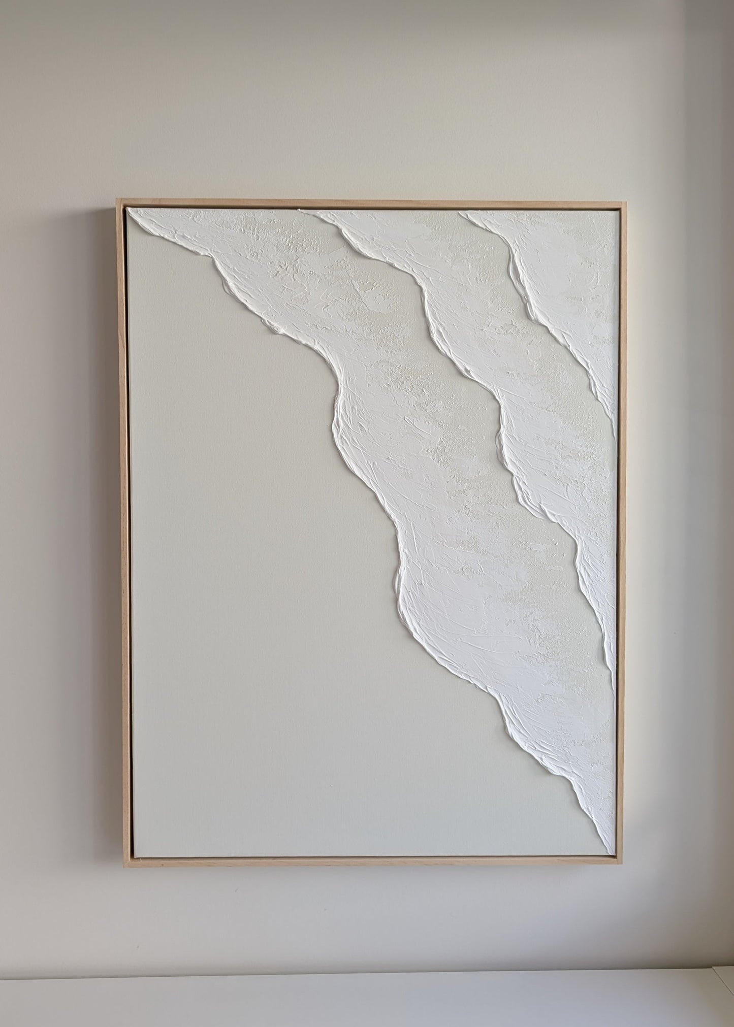 Large Ocean Waves Textured Art Coastal Wall Art – Beach House Artwork 82x62cm | Coastal Collection |