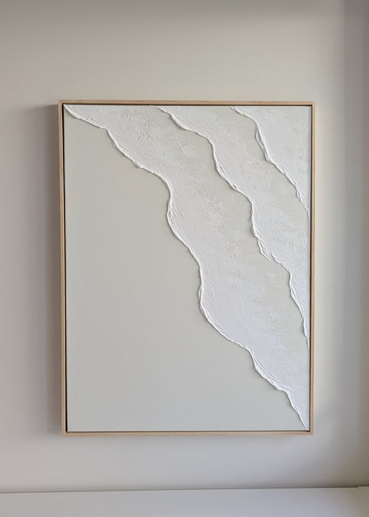 Large Ocean Waves Textured Art Coastal Wall Art – Beach House Artwork 82x62cm | Coastal Collection |