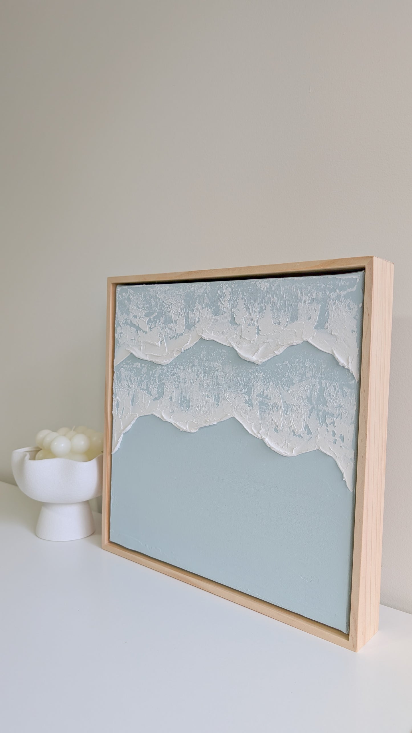 Textured Art Ocean Waves Wall Art Blue - 31.5x31.5cm | Coastal Collection |