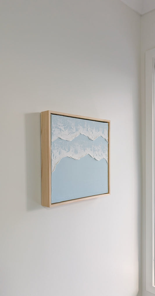 Textured Art Ocean Waves Wall Art Blue - 31.5x31.5cm | Coastal Collection |