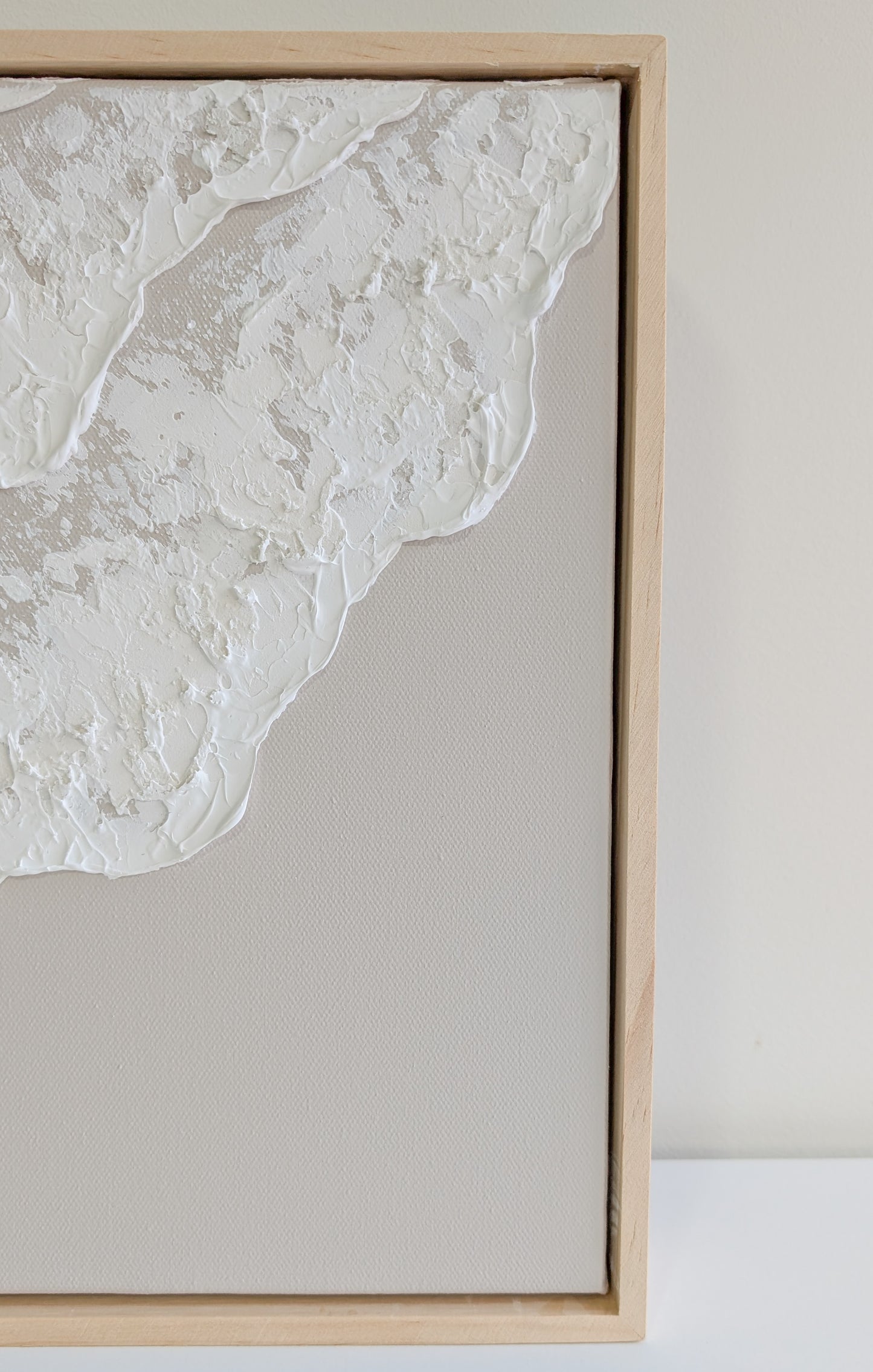 Textured Art Ocean Waves Wall Art Neutral Light Ash Beige - 31.5x31.5cm | Coastal Collection |