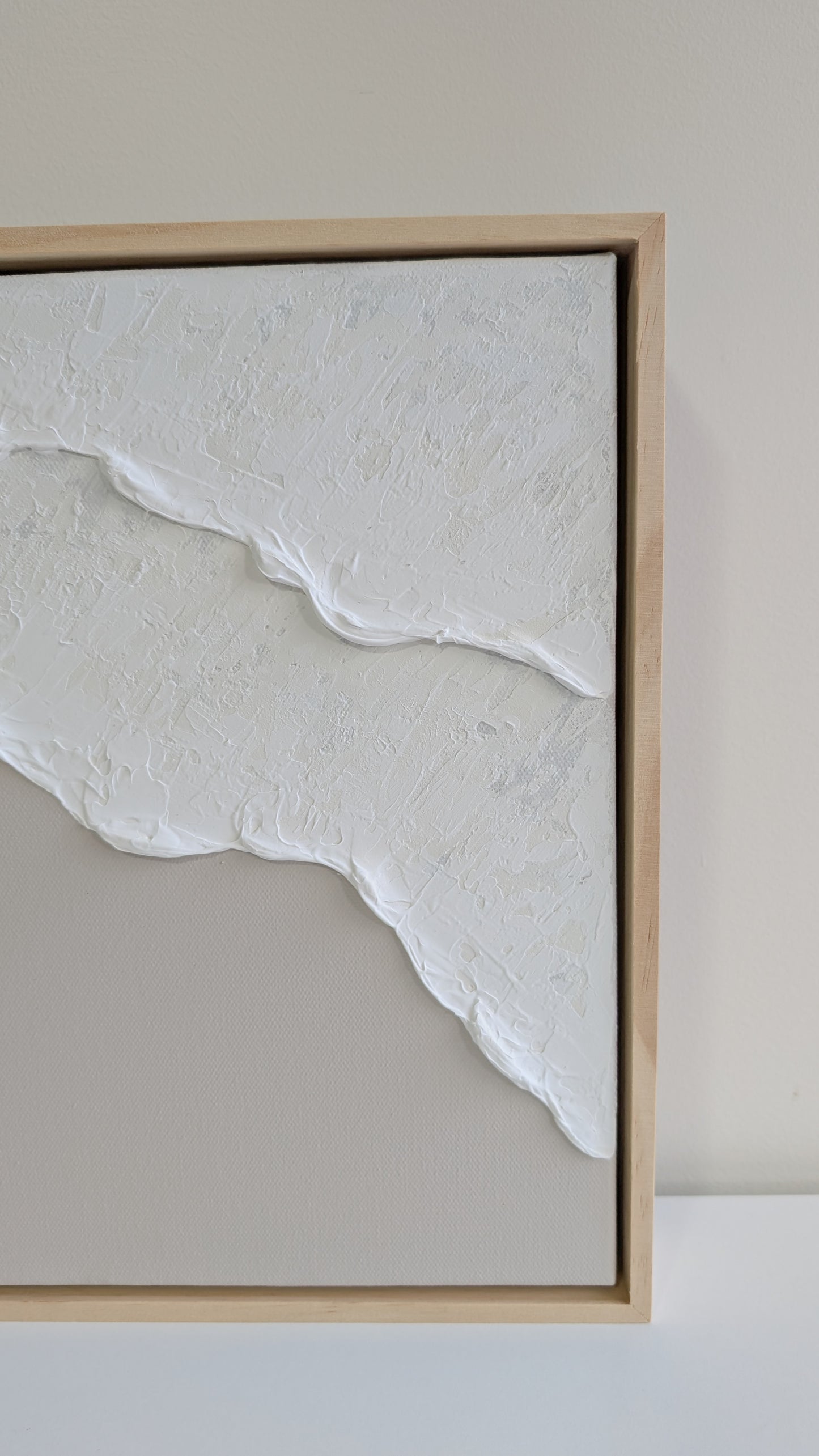 Textured Art Ocean Waves Wall Art Neutral Light Ash Beige - 31.5x31.5cm | Coastal Collection | #2