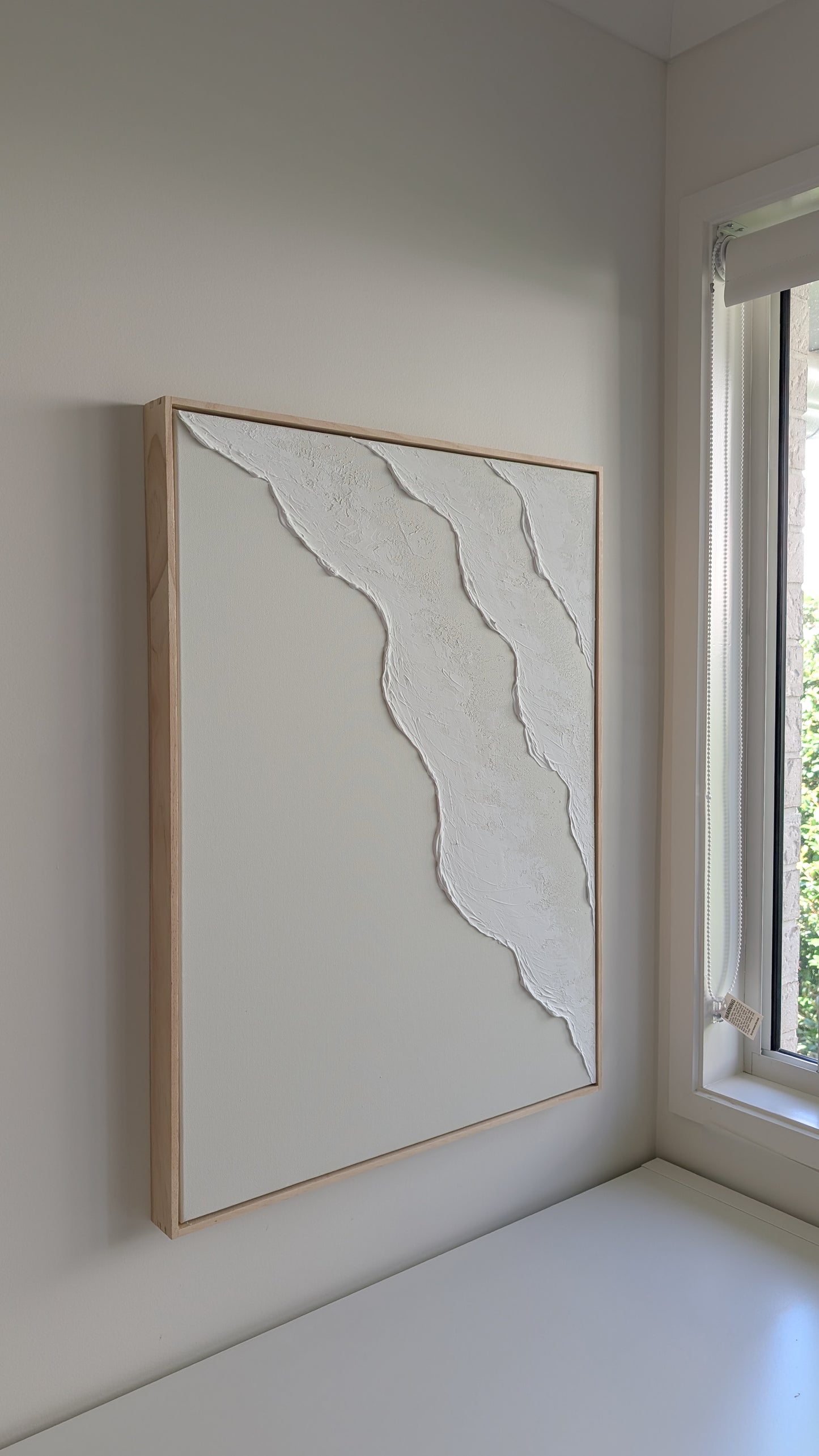 Large Ocean Waves Textured Art Coastal Wall Art – Beach House Artwork 82x62cm | Coastal Collection |