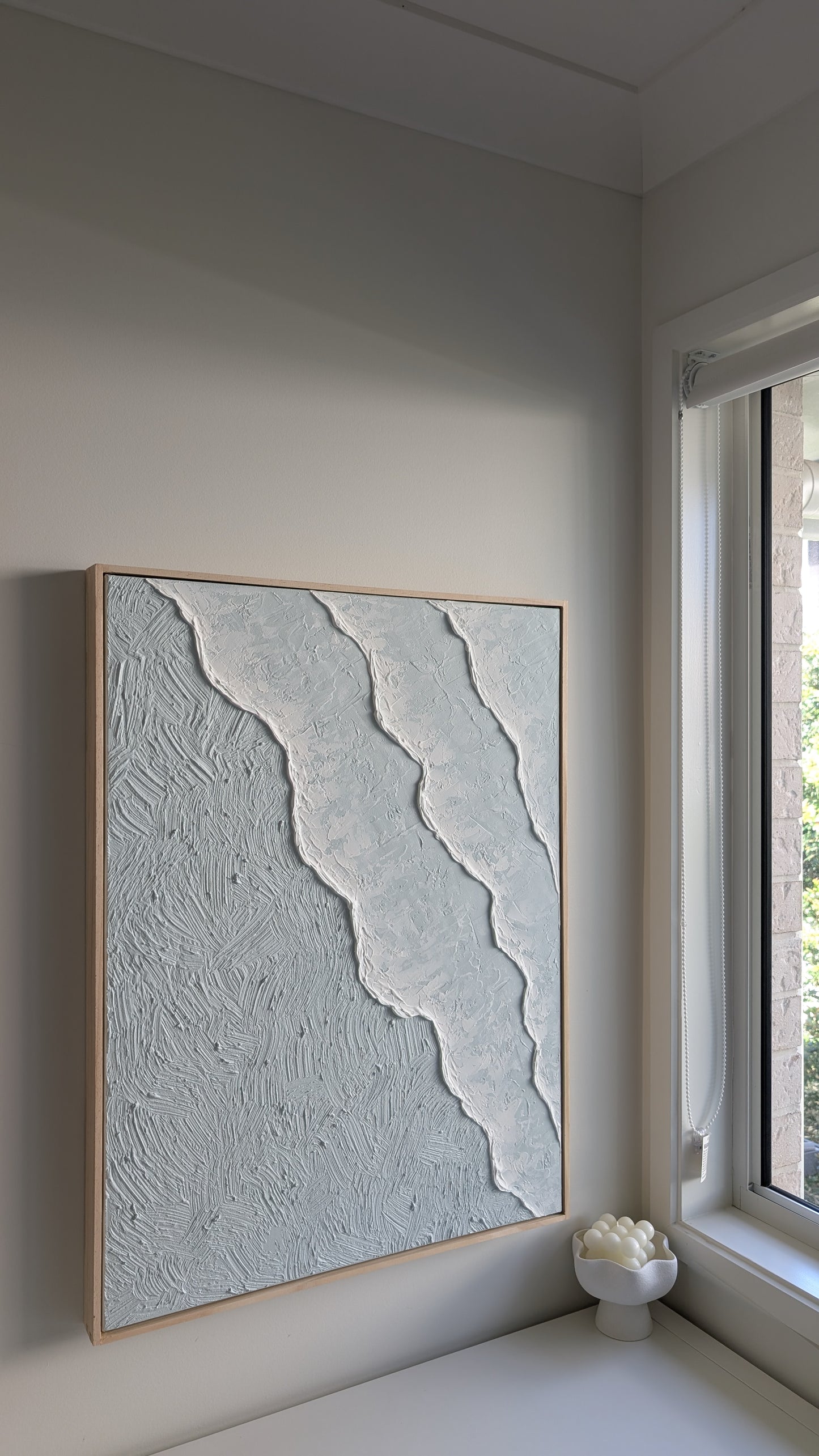 Textured Art Blue Ocean Waves Wall Art – Coastal Beach House Artwork 82x62cm | Coastal Collection |